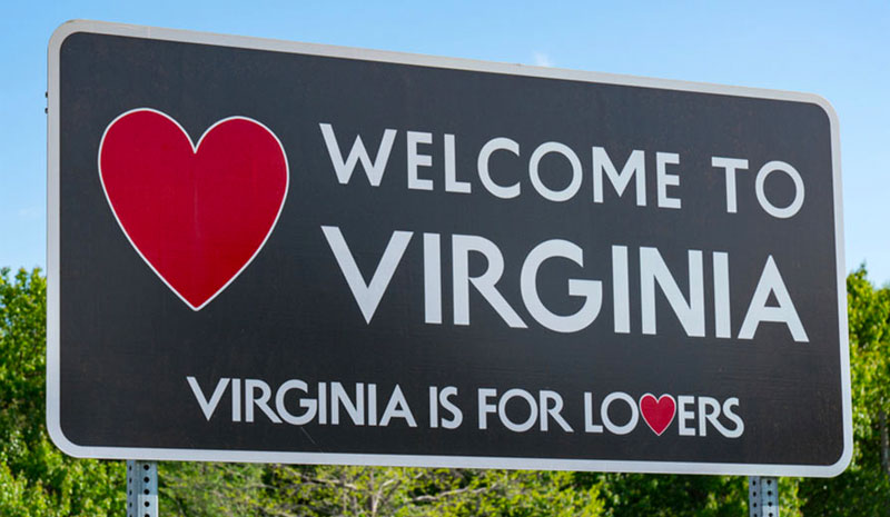 welcome to virginia road sign